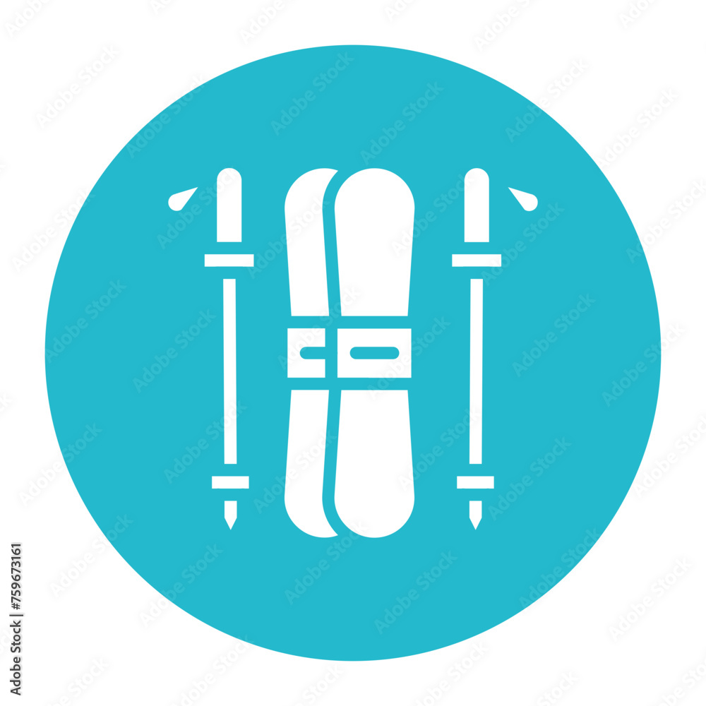 Sticker Ski School icon vector image. Can be used for Ski Resort.