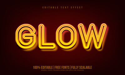 3d glow text effect with shiny neon light on vintage background. Neon text effect with glossy tube line for technology background. Neon text 3d rendering mockup for social media business marketing.