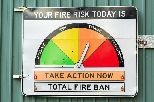extreme fire risk today take action now total fire ban signage on fire station