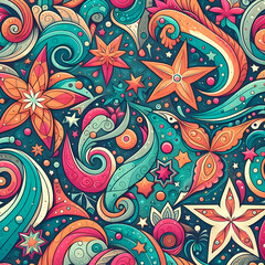 Fototapeta premium seamless pattern with flowers, pattern,seamless,floral, wallpaper, flowers,Ai generated 