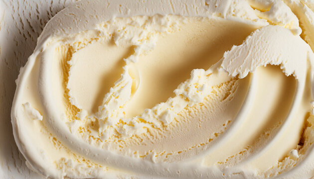 Top view of vanilla ice cream surface