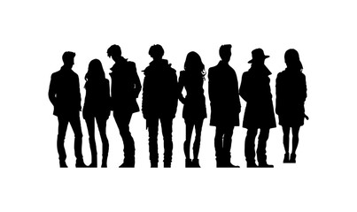 people silhouettes vector, people silhouettes set illustration vector, silhouette, people, business, vector, group, woman, illustration, boy, 