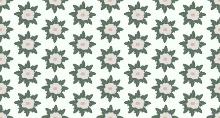 impatien seamless pattern, background with flowers, floral minimalistic design