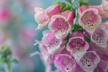 Close-up of Vibrant Pink Foxglove Flowers with Soft Bokeh Background for Spring Garden Themes