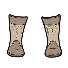 High boots with ornamental stitching color variation on a white background