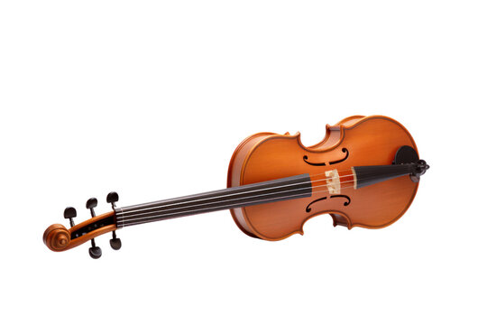 Classical musical instrument, violin, isolated on transparent background.