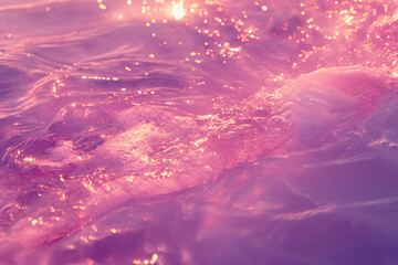 Purple water with sparkle lights, golden details background