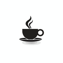Coffee cup simple vector icon. Vector Black Coffee