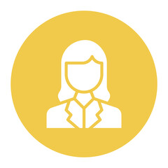 Business Woman icon vector image. Can be used for Achievements.