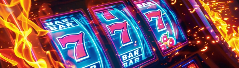 Fiery Neon Jackpot A vibrant design showcasing the thrilling essence of online casinos