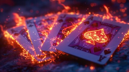 Fiery Neon Jacks Craft a promotional poster for an online blackjack game