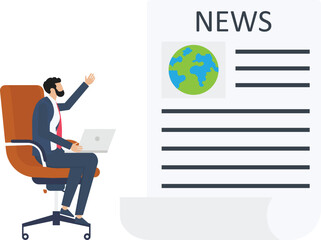 AOnline News and document, information verification or news inspection, News and legal reports concept,
dobe Illustrator Artwork - obrazy, fototapety, plakaty