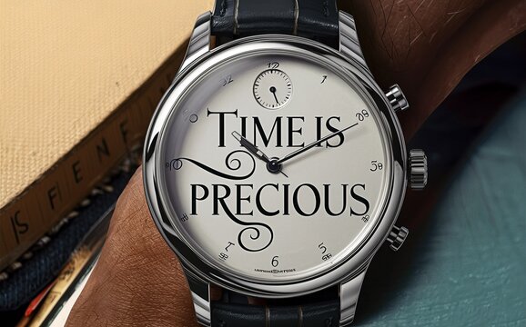 "Time is Precious" – A luxury watch symbolizes the value of time and the essence of cherishing every moment.