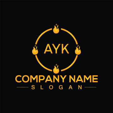 Modern letter AYK alphabet logo design with creative square symbol