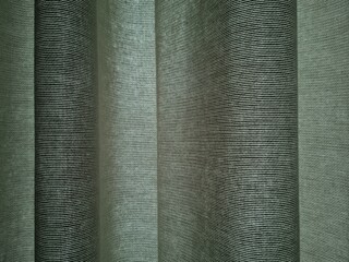 Green curtain folds