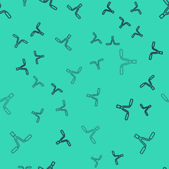Black line Bicycle handlebar icon isolated seamless pattern on green background. Vector