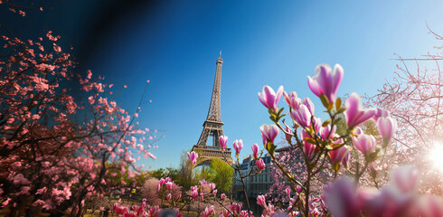 Eiffel tower in the spring