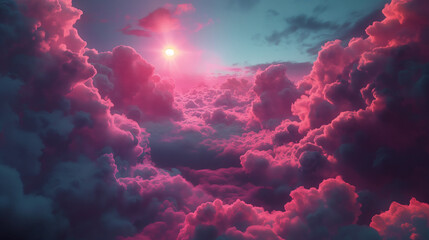 real shot of light pink - purple sky - obrazy, fototapety, plakaty