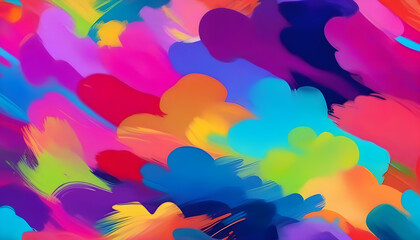 Fototapeta na wymiar A digital illustration of colorful brush strokes on a white background