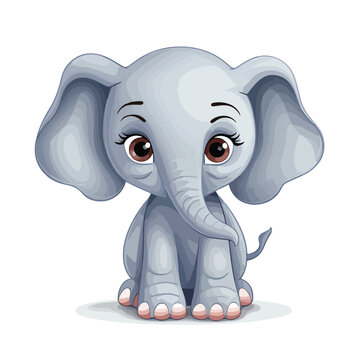 Cute cartoon elephant. Vector illustratio
