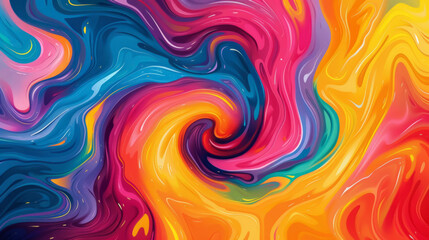 Swirling pattern of vibrant colors creating an abstract background with a sense of movement