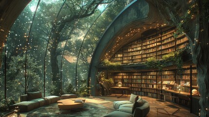 Illusory Moon Library floating shelves