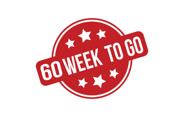 60 week to go word concept vector illustration