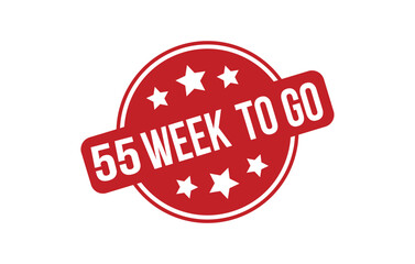 55 week to go word concept vector illustration