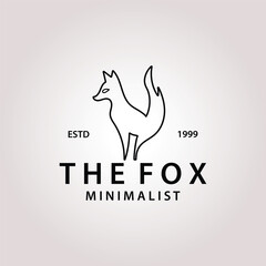 Simple and Minimal Fox Logo for Brand or Company,
Fox vector line art , Fox logo retro vintage vector icon illustration.