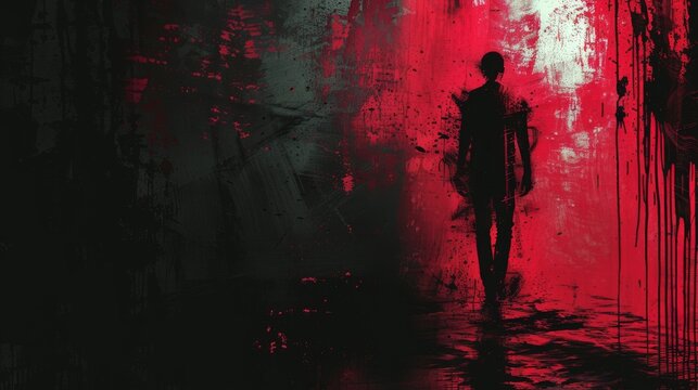 Abstract noir film aesthetics collide with the forensic details of a crime scene painting a picture of mystery and intrigue.