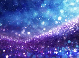Traditional abstract glitter silver, purple, blue lights background. de-focused. banner.