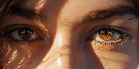 female eyes close-up macro makeup Generative AI