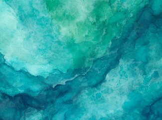 Abstract watercolor paint background by teal color blue and green with liquid fluid texture