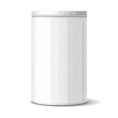 Cylinder package. White round empty paper box 