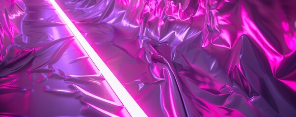 foil and neon light background.