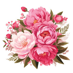 Decorative floral background with flowers of peony