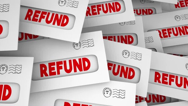 Refund Tax Returns Envelope Money Back Mail Check 3d Animation