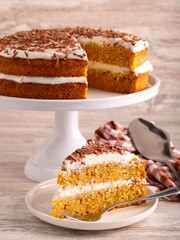 Homemade carrot sandwich cake,