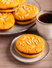 Honey crunch cookies with chocolate