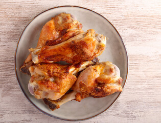 Roast turkey wings on plate