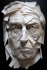 Portrait of a man made out of cut paper
