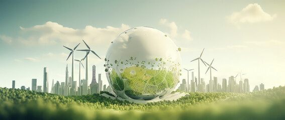 Earth day, Environmental day ,sustainability, Clean energy. - obrazy, fototapety, plakaty