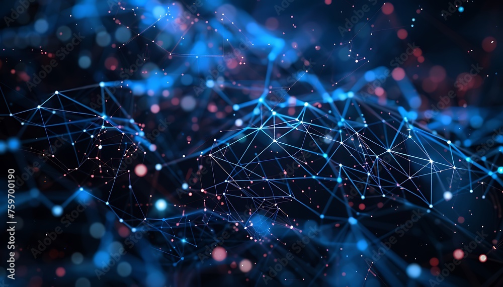 Fototapete Unveiling the Unified Architecture, Exploring the Integration of Data, Networking, and Software in Cyberspace's Digital Mesh
