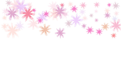 Falling cherry blooming flower parts vector..