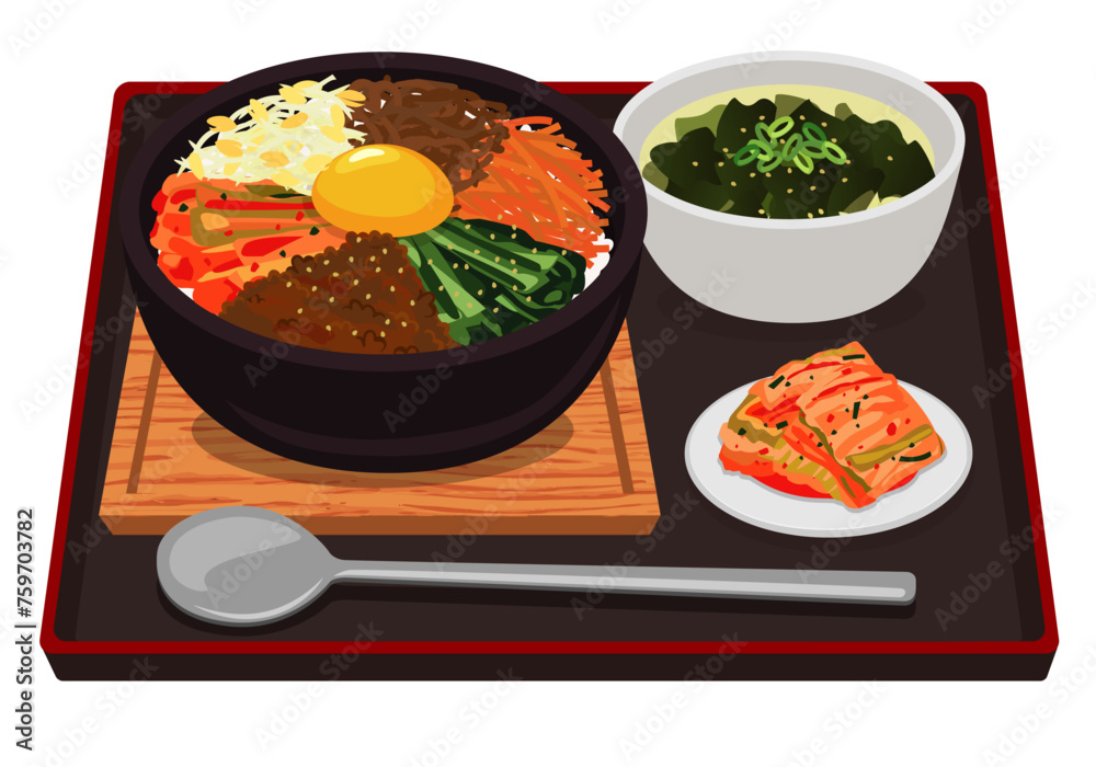 Wall mural 韓国料理_丼物_石焼ビビンバ定食