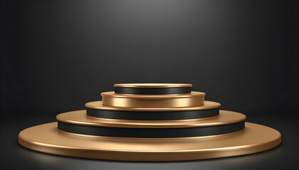 gold podium with gold coins