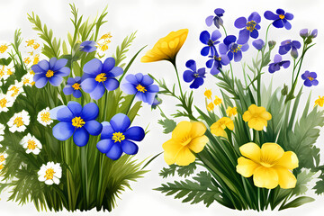 spring crocus flowers, generative ai
