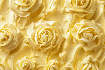 Soft yellow creamy texture with roses