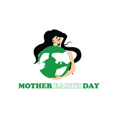 International Mother Earth Day, vector illustration of Woman Hugging Earth, World environment illustration design