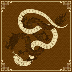 Obraz premium Happy Chinese new year 2025 Zodiac sign, year of the Snake